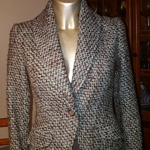 PHILLIPE ADEC Wool Boucle Tweet Jacket - Picture 2 of 8